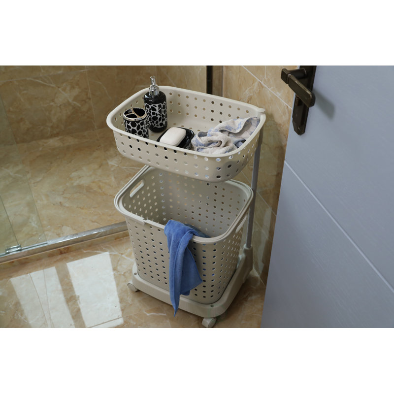 Rebrilliant 2 Tier Plastic Laundry Hamper with Wheels Wayfair